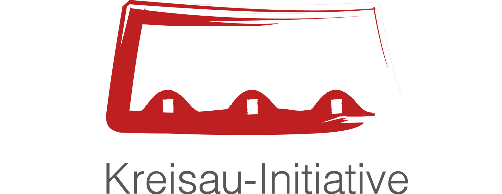 Logo of Kreisaus-Initiative in red with three arcs and stylised text below.