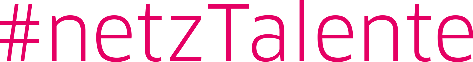 #netzTalente in grosser, pinker Schrift auf schwarzem Hintergrund, symbolisiert eine kreative Initiative.