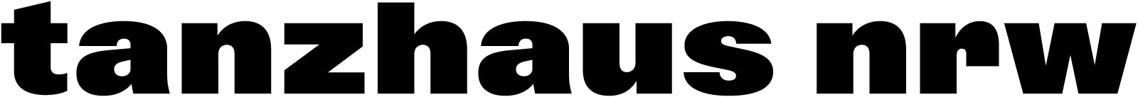 Das Bild zeigt den Schriftzug 'tanzhaus nrw' in großen, fetten Buchstaben.